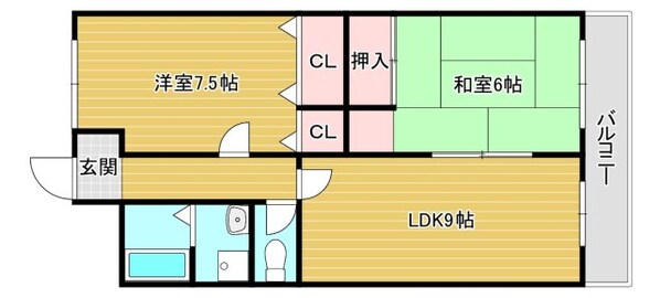 大正駅 徒歩32分 3階の物件間取画像